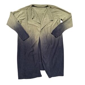 Adam Levine Cardigan Black To  Olive Green Ombre‎ Open Front Size L Women's Top